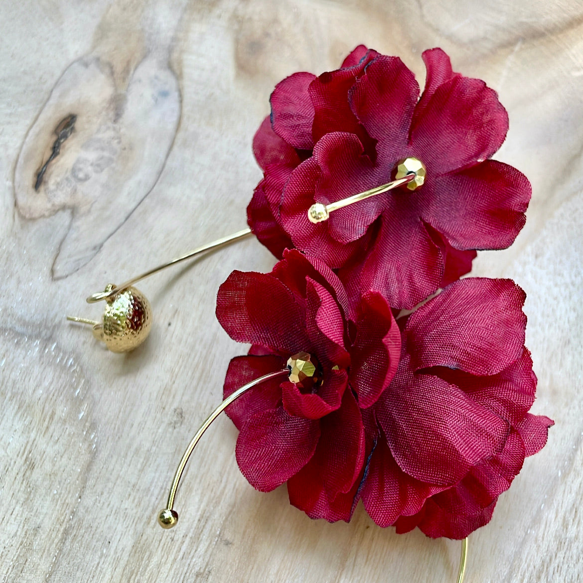 Gertrude's Flower Earrings ( Red Velvet )