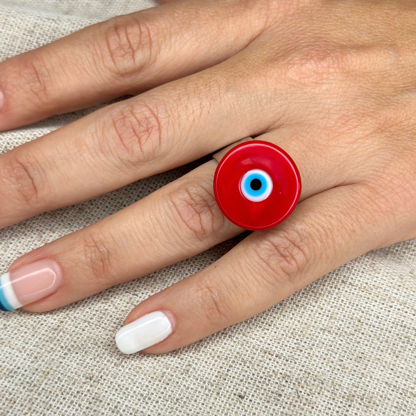 Nazar Ring Red