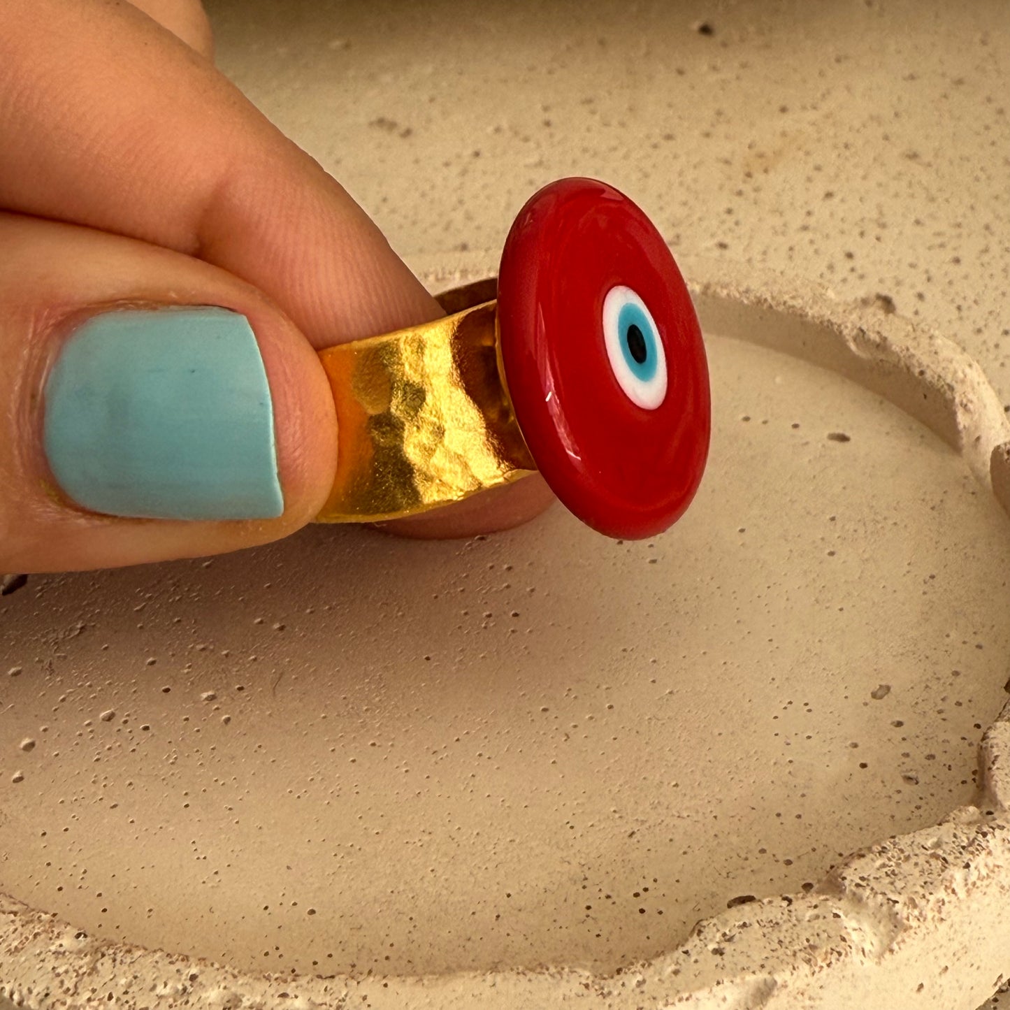 Nazar Ring Red