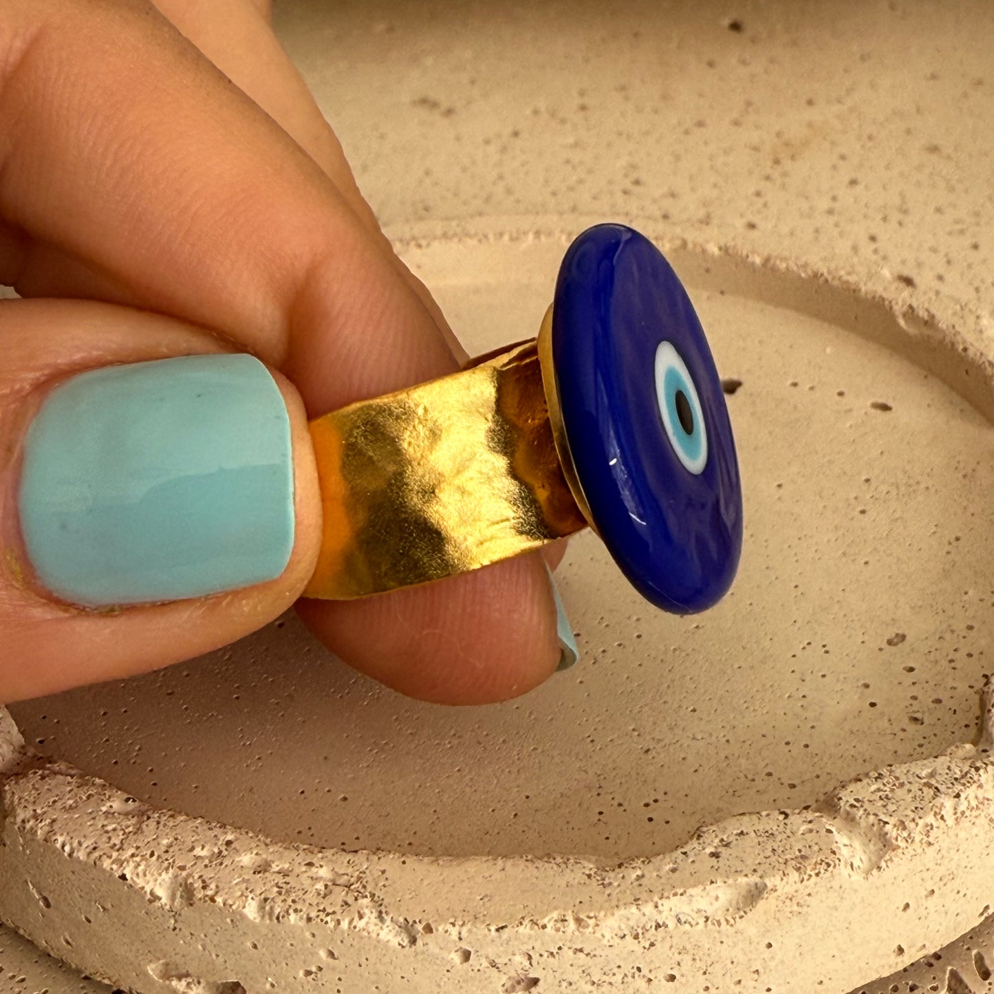 Nazar Ring Blue