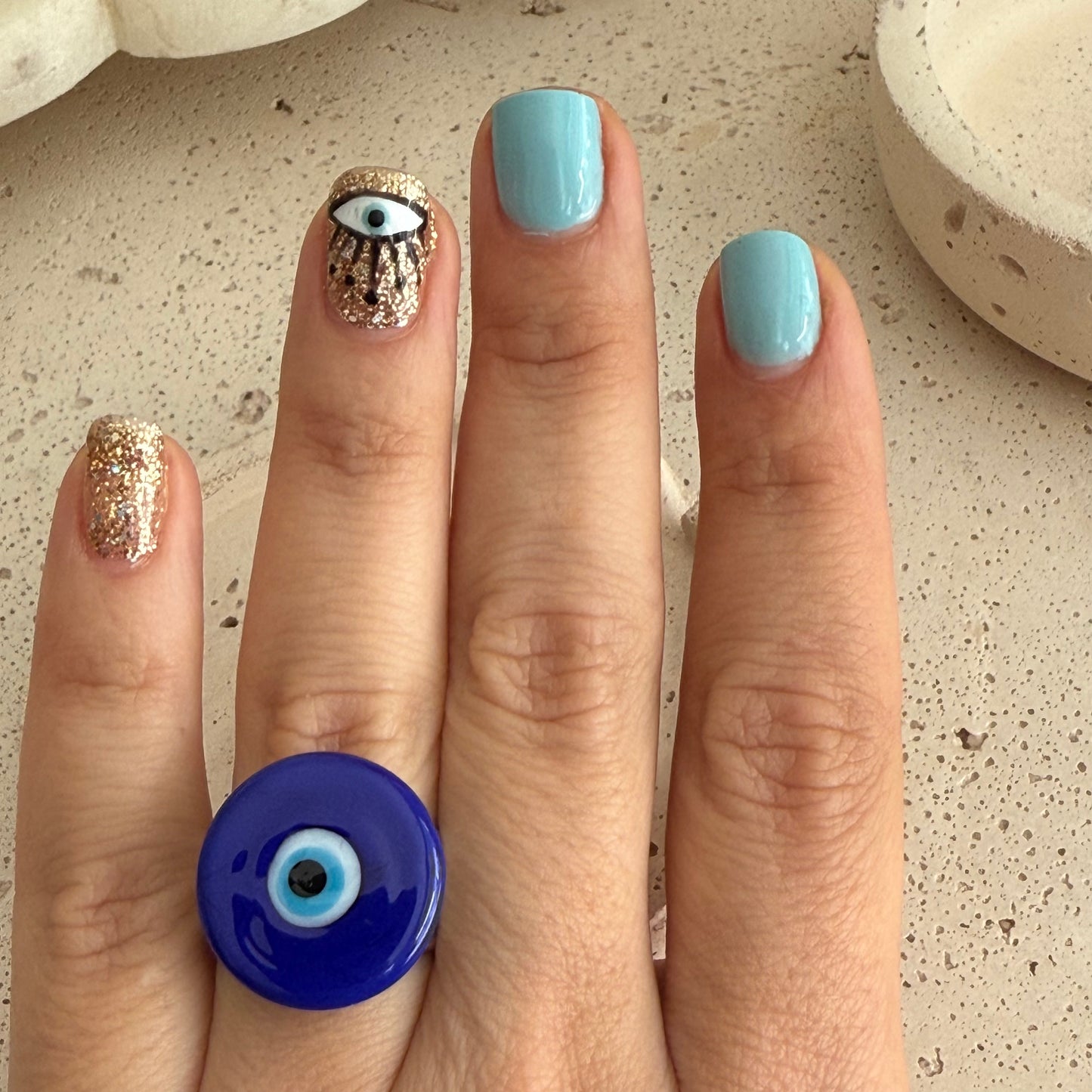 Nazar Ring Blue