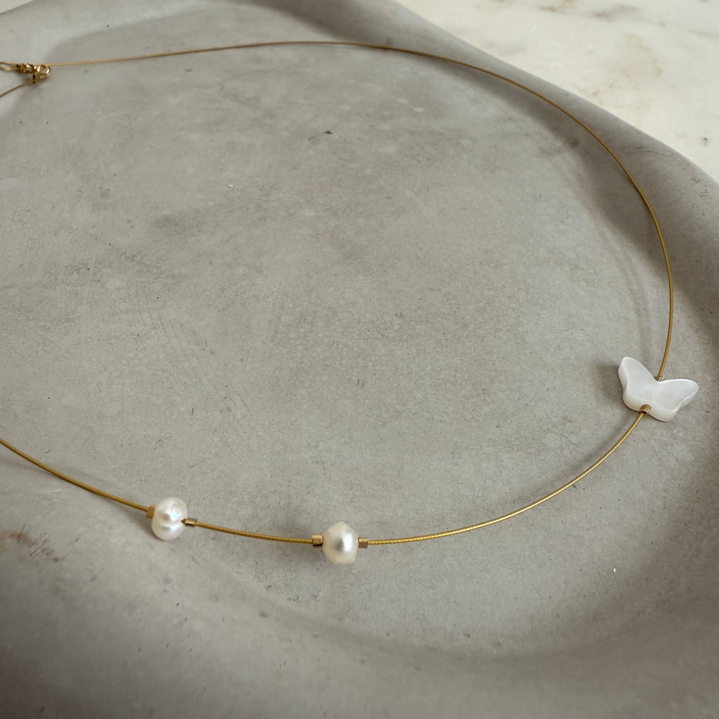 Butterfly pendant choker
