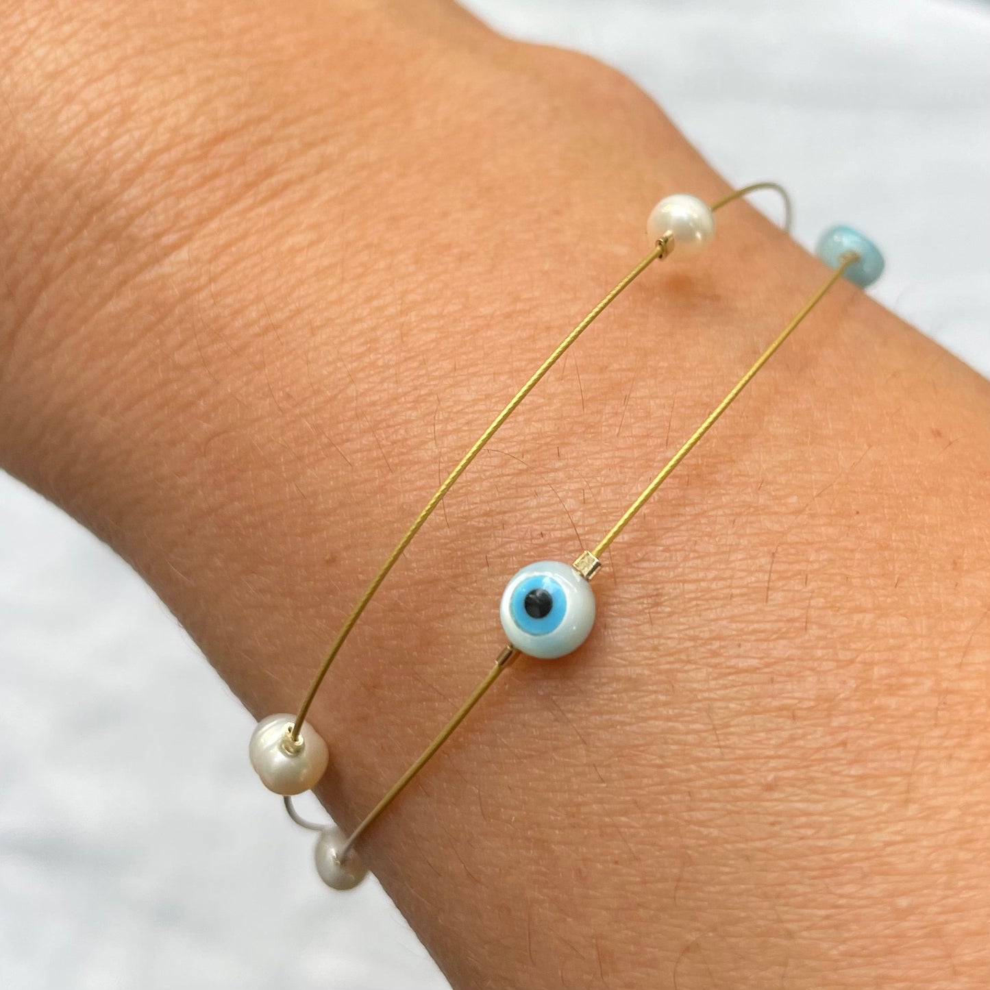 Double Layer Lucky Eye Charm Bracelet