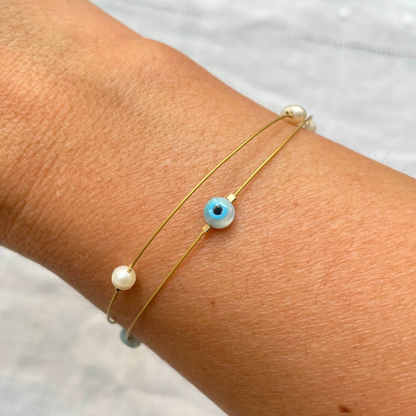 Double Layer Lucky Eye Charm Bracelet