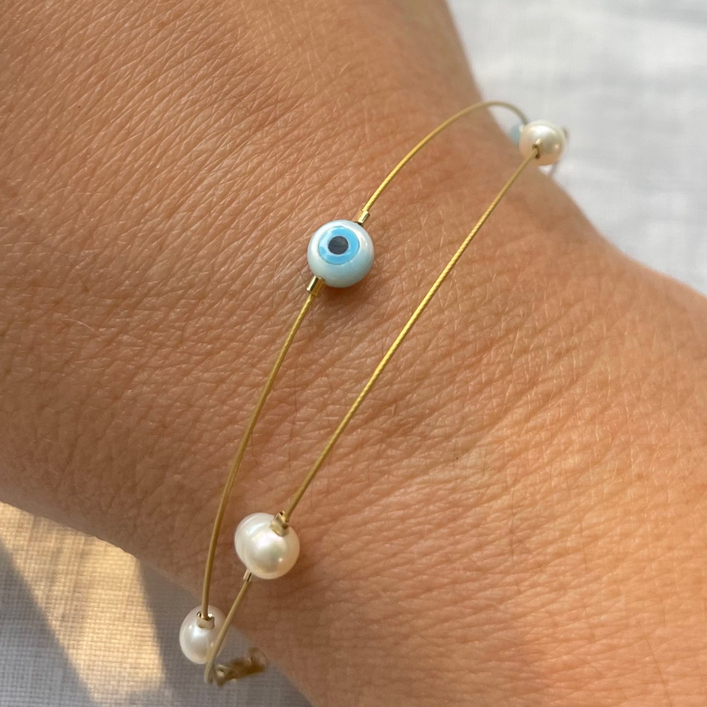 Double Layer Lucky Eye Charm Bracelet