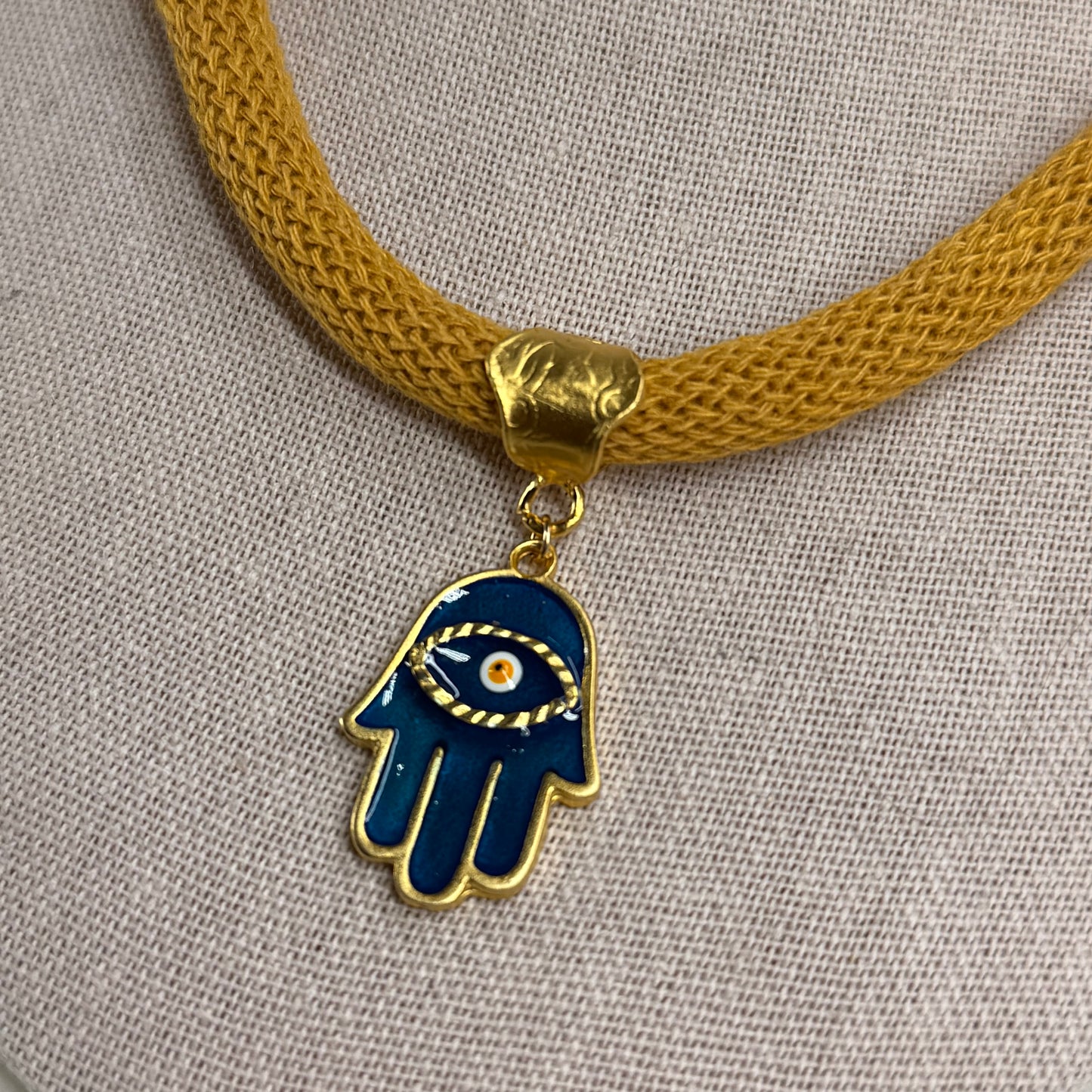 Handmade Hamsa Hand Necklace – Symbol of Protection & Strength