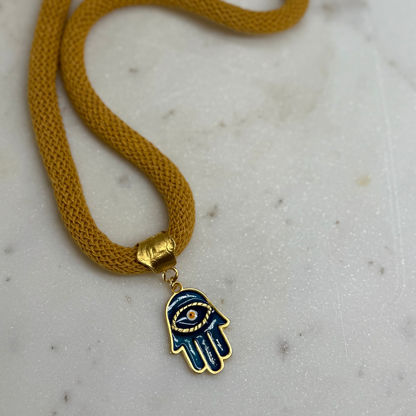 Handmade Hamsa Hand Necklace – Symbol of Protection & Strength