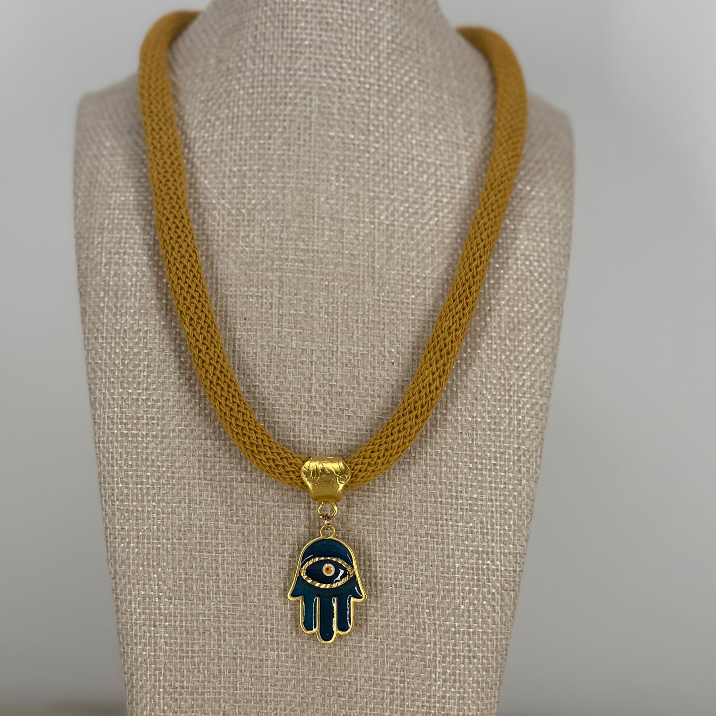 Handmade Hamsa Hand Necklace – Symbol of Protection & Strength