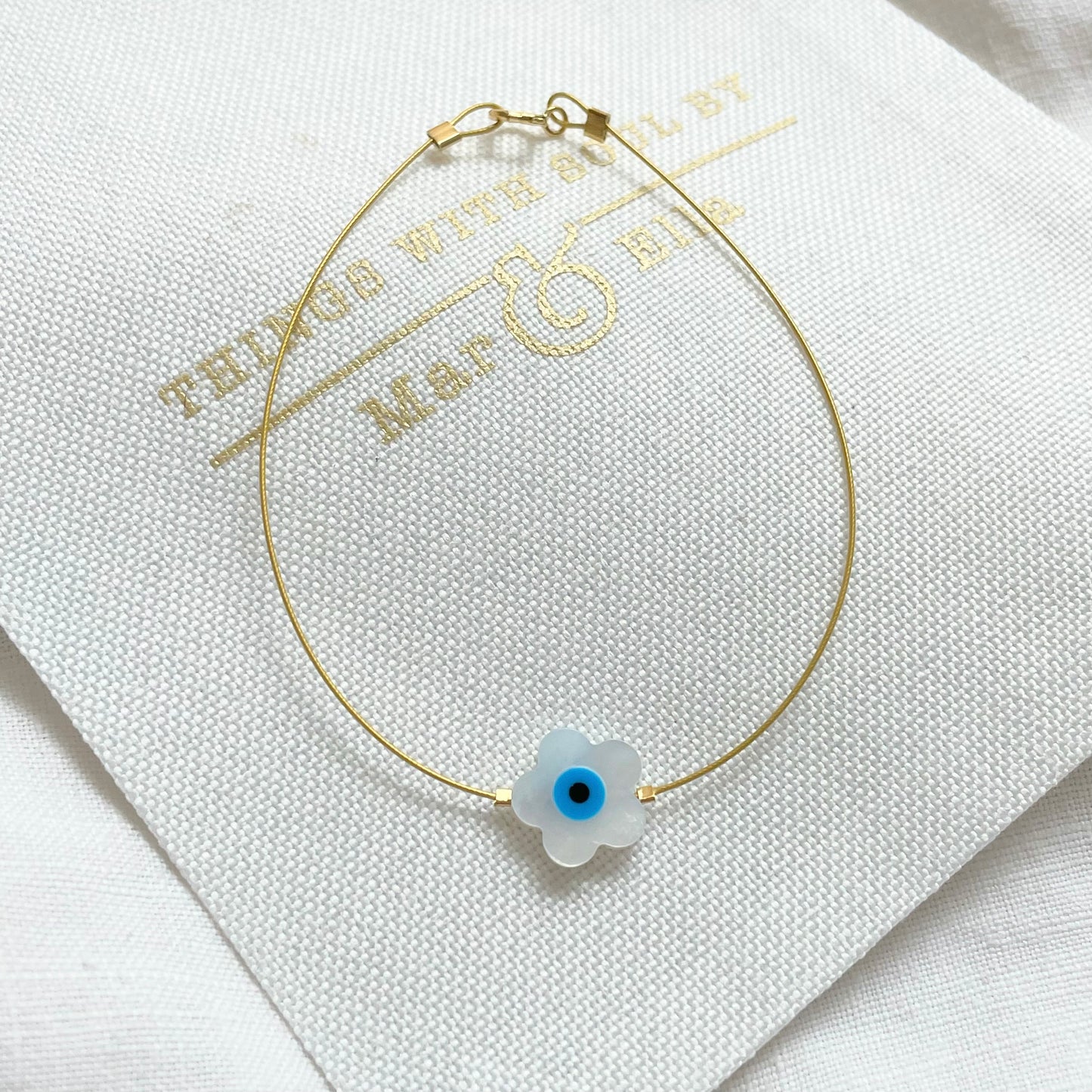 Flower Bracelet with Lucky Eye