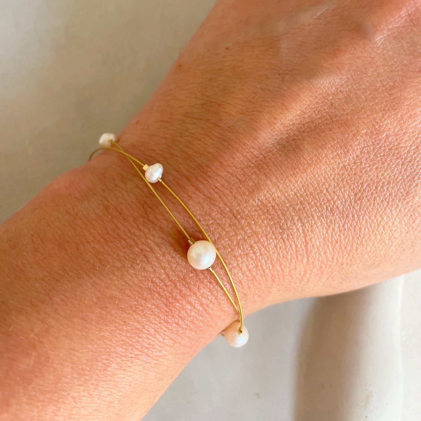 Everyday Wear Gold Pearl Bracelet - Real Pearls