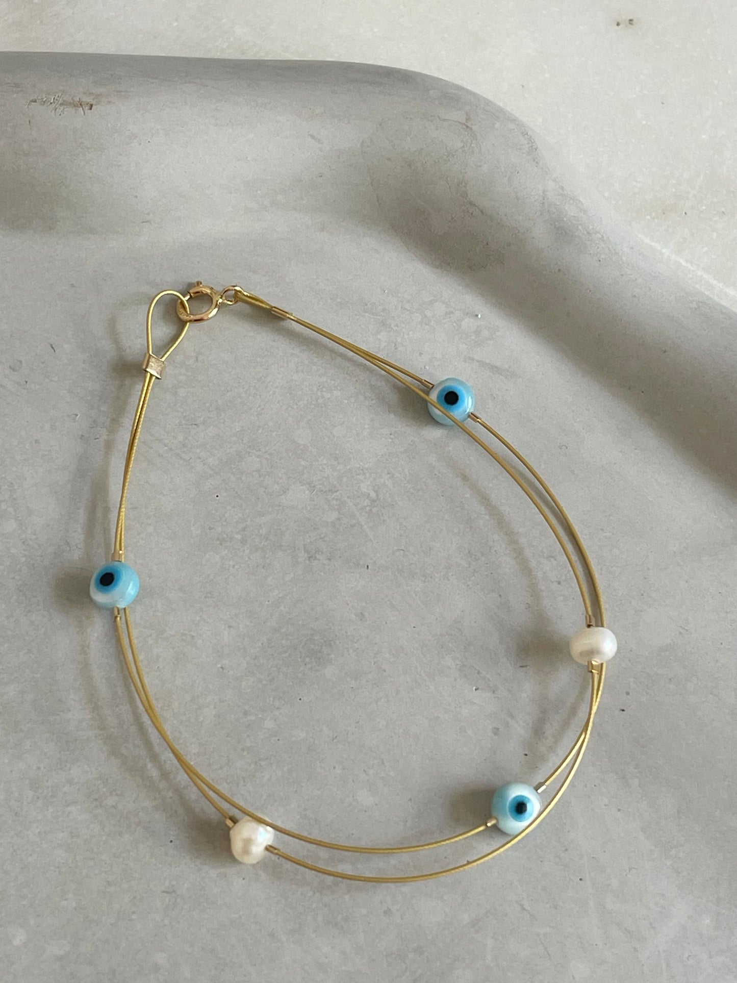 Double Layer Lucky Eye Charm Bracelet