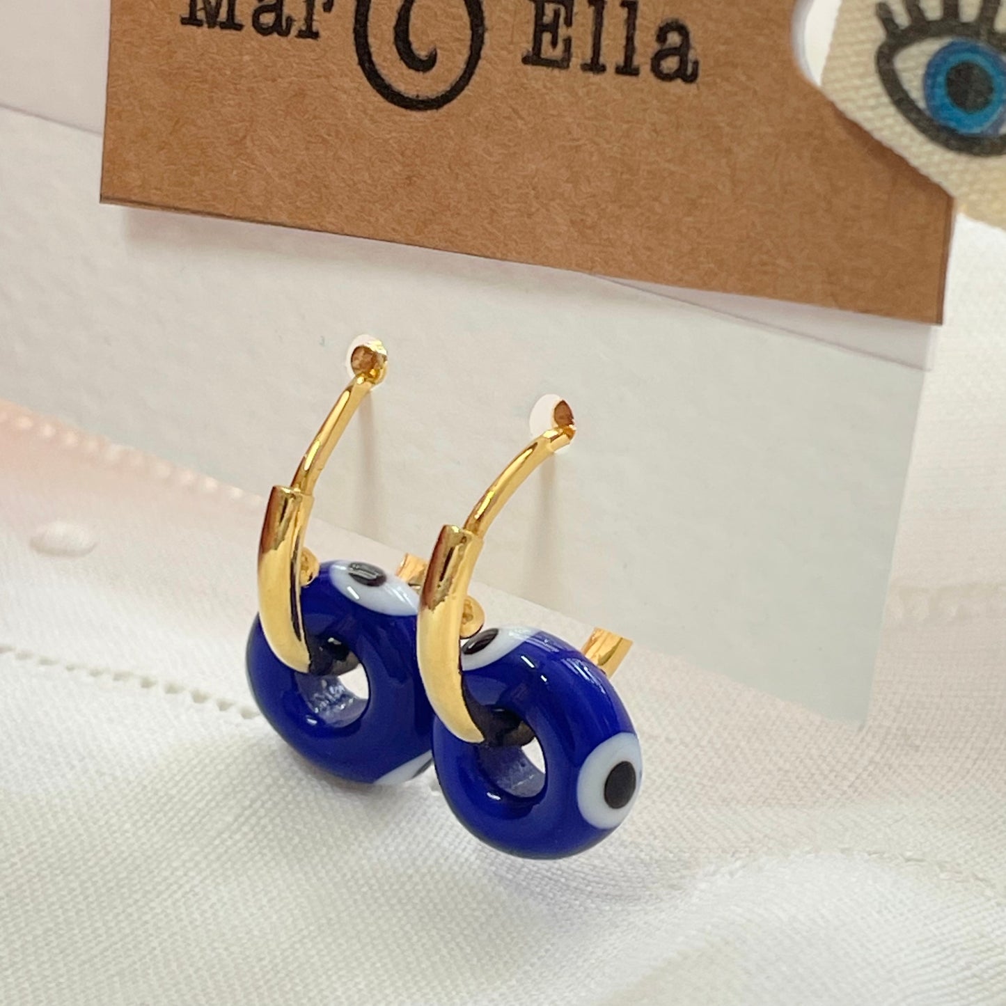 Murano Nazar Earring Hoops