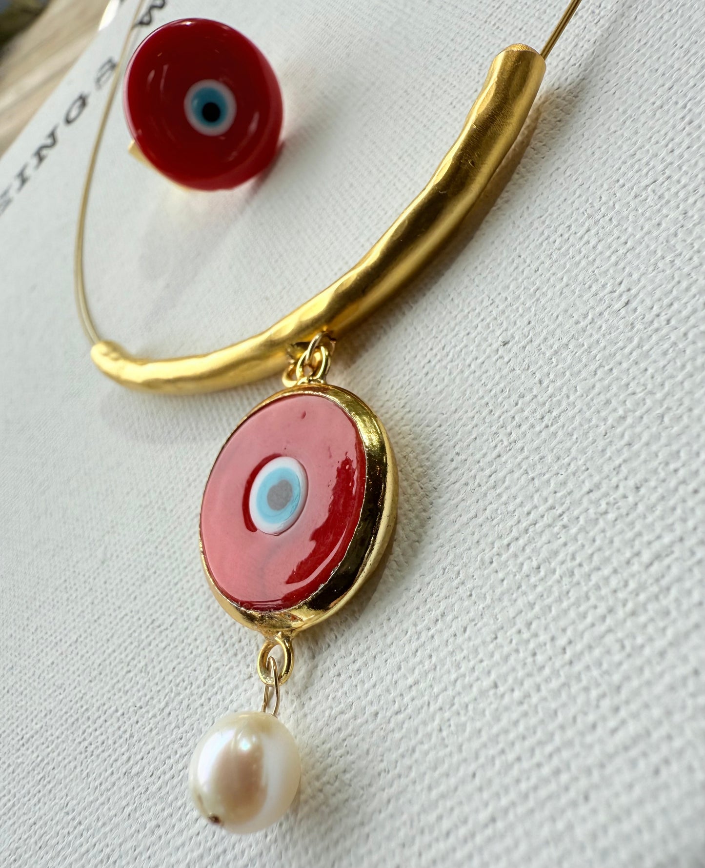 Red Murano Evil Eye Set – Necklace & Ring