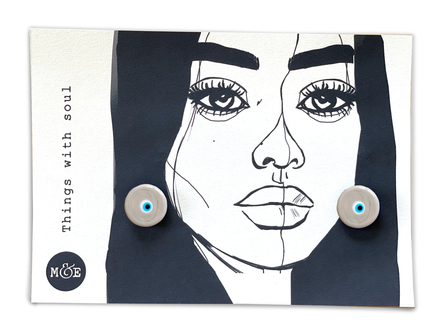 Murano Nazar Earrings ( Grey )