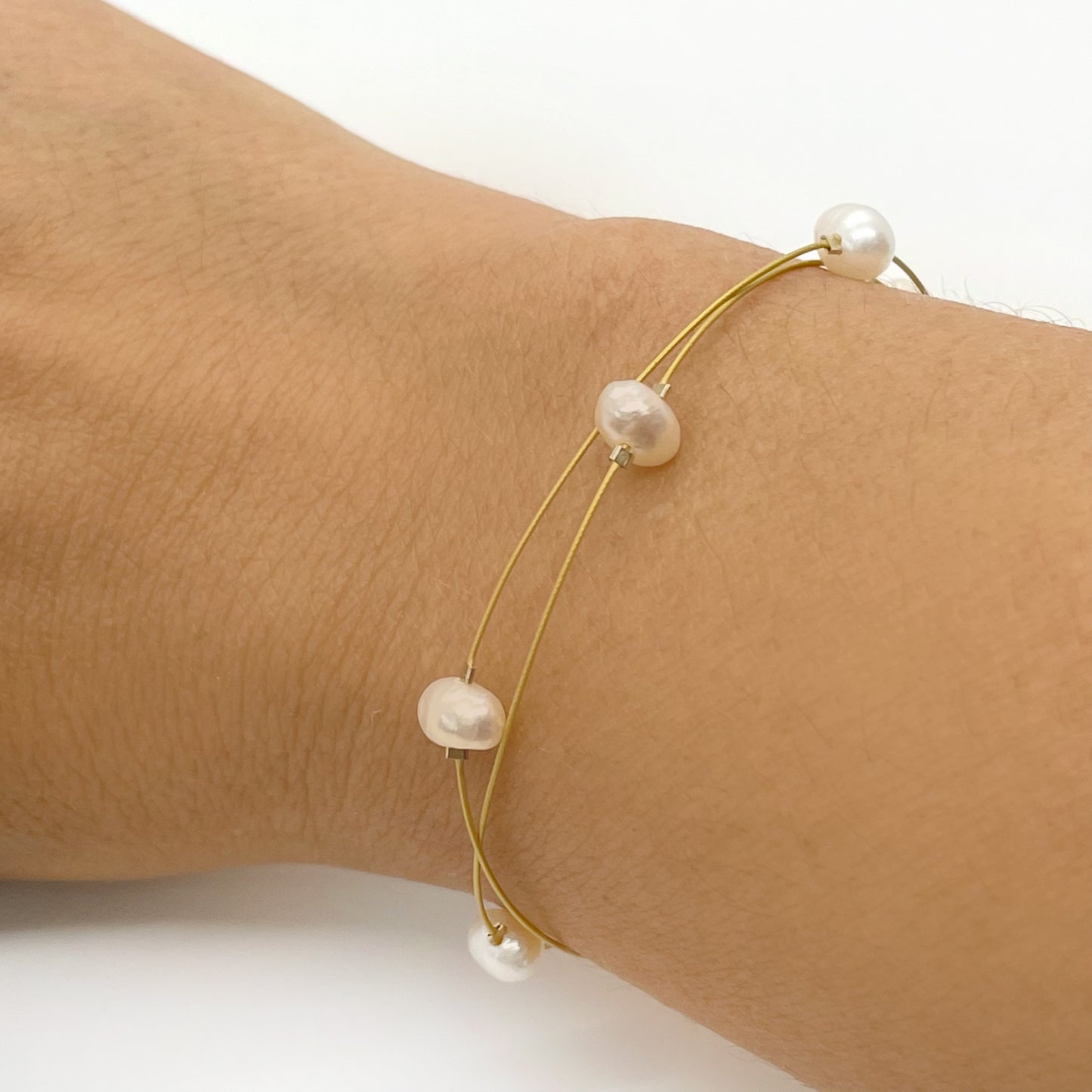 Everyday Wear Gold Pearl Bracelet - Real Pearls