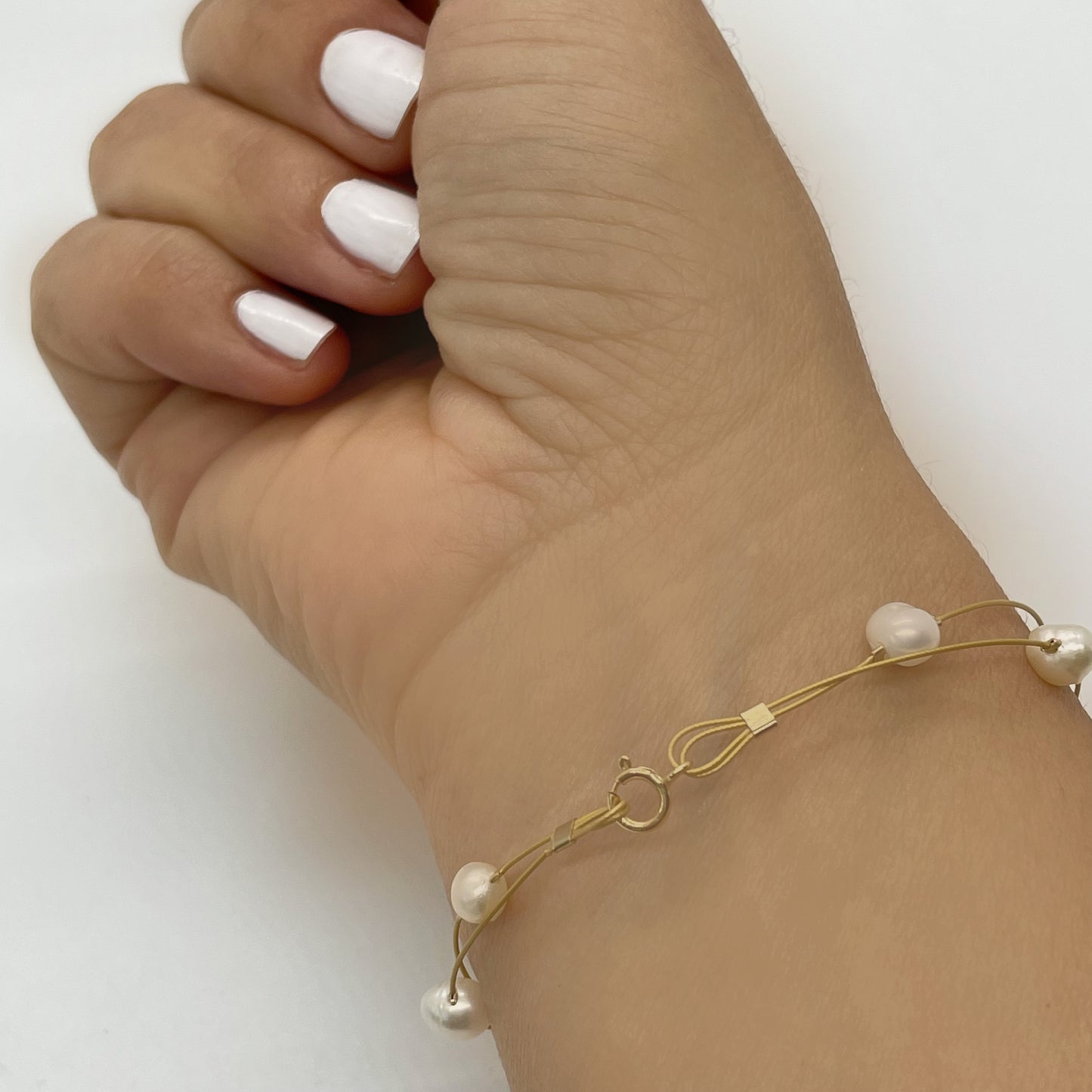 Everyday Wear Gold Pearl Bracelet - Real Pearls