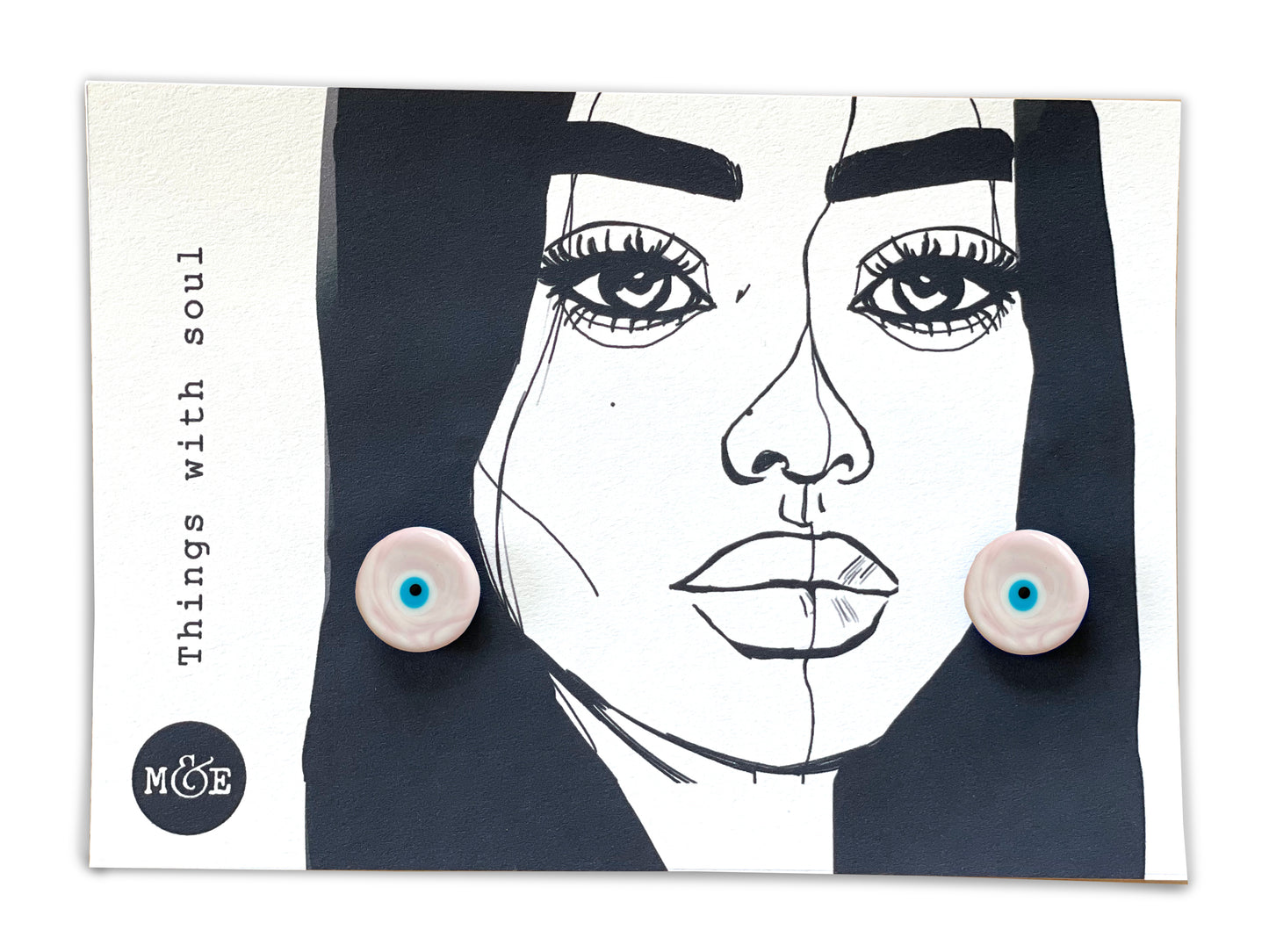 Murano Nazar Earrings ( Pink )