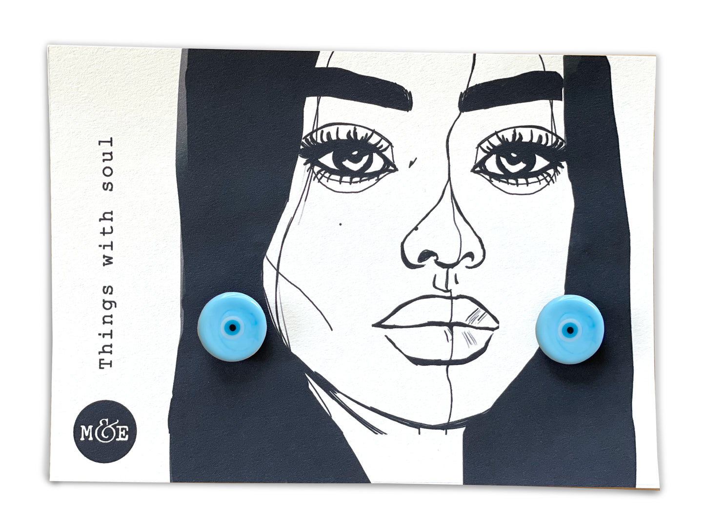 Murano Nazar Earrings ( Light Blue )