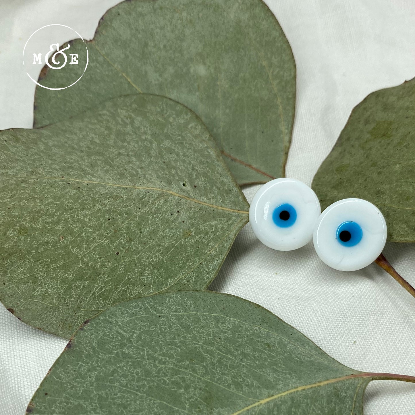 Murano Nazar Earrings ( White )