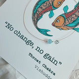 Throat Chakra Gold Necklace with Selenite