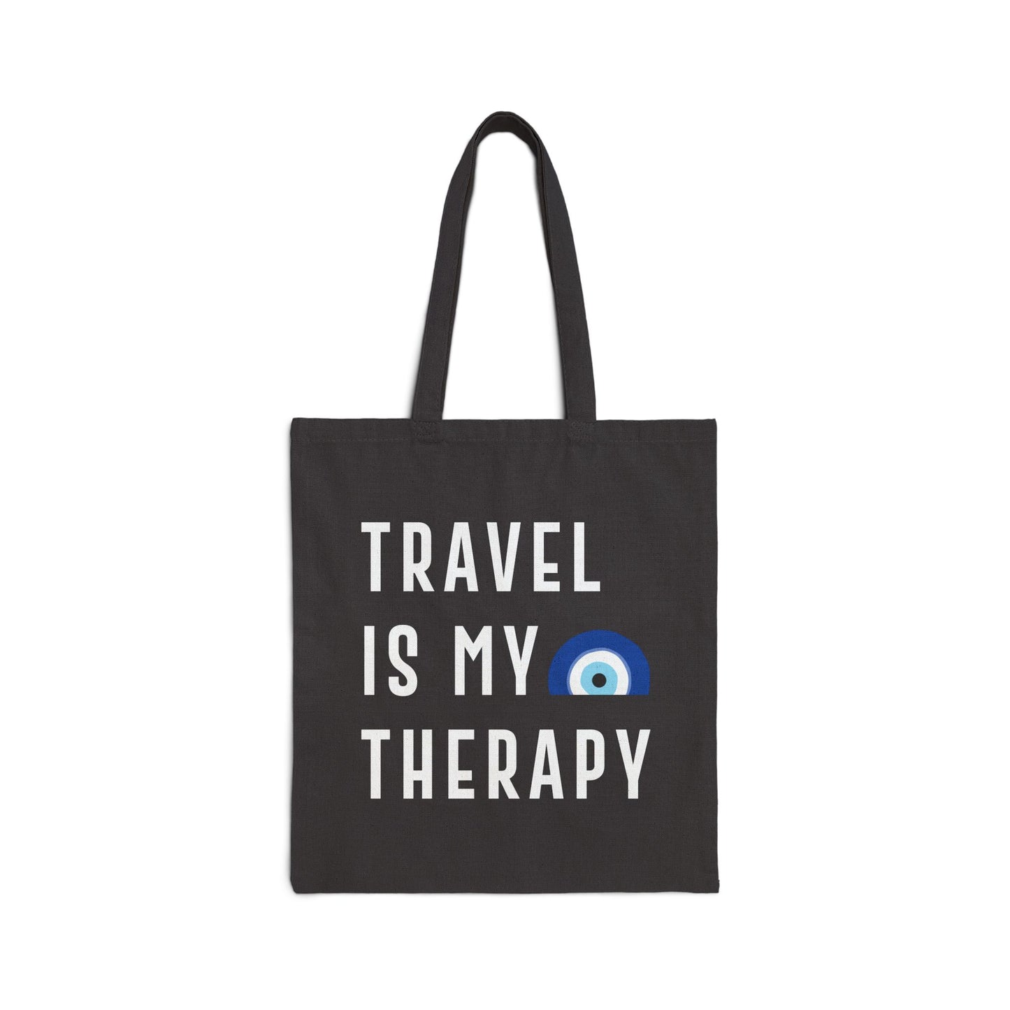 Travel Is My Therapy Tote Bag ( Black )