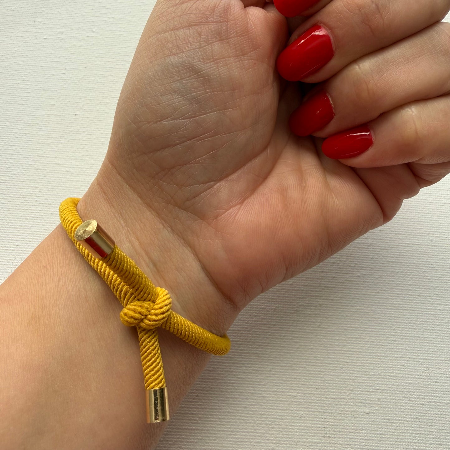 Murano Evil Eye Adjustable Yellow Bracelet / Hair Tie – Handmade Protective Charm