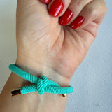 Teal Evil Eye Cord Bracelet with Murano Glass Bead | Adjustable Protective Bracelet
