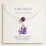 Third Eye Chakra Gold Necklace with Amethyst