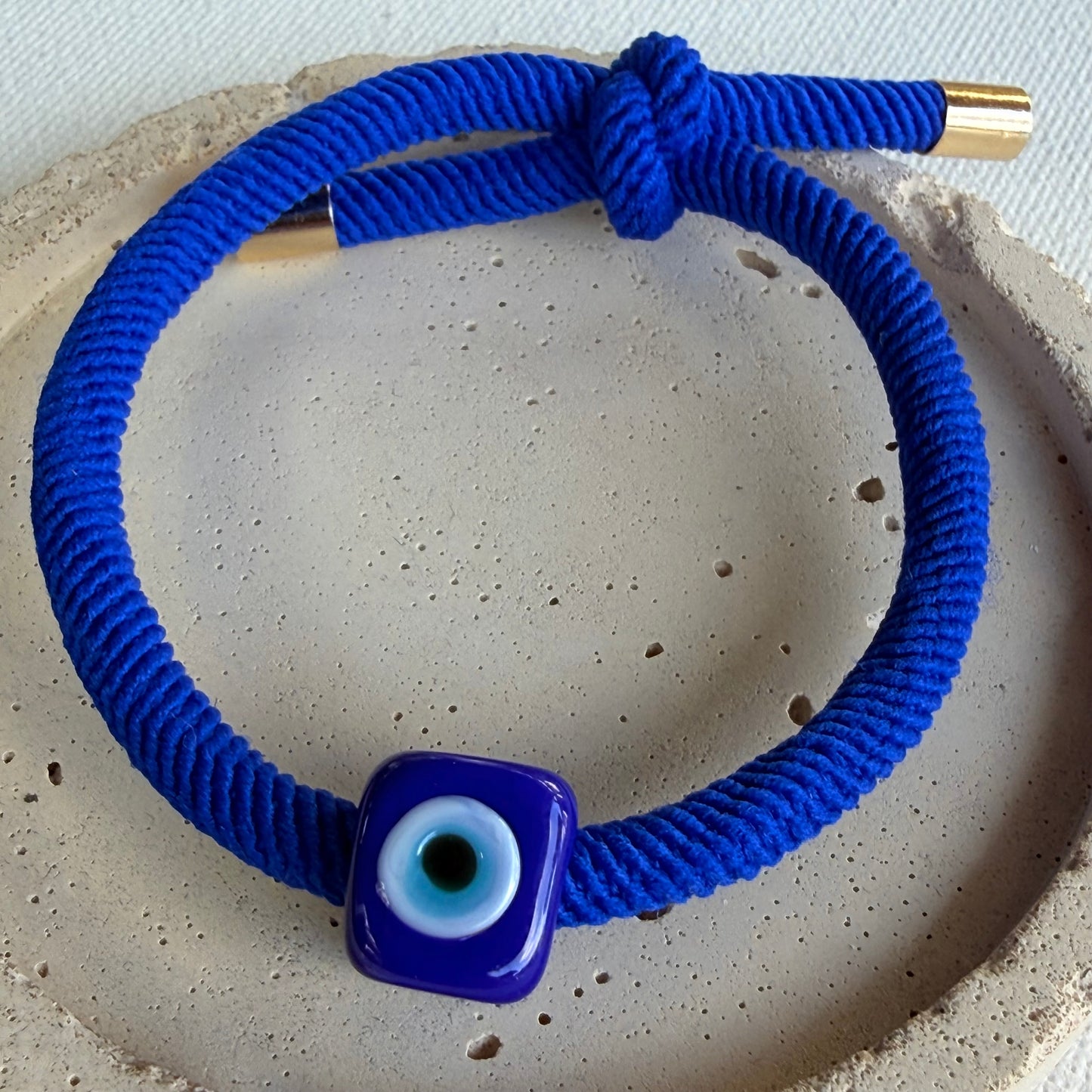 Murano Glass Evil Eye Adjustable Bracelet – Royal Blue