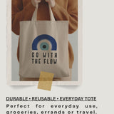Evil Eye Tote Bag: Go With The Flow  ( White )