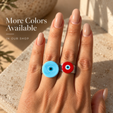 Red Murano Evil Eye Ring