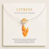 Solar Plexus Chakra  Gold Necklace with Citrine