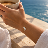 Mother of Pearl Crescent Moon Bracelet | Minimalist Handmade Jewelry