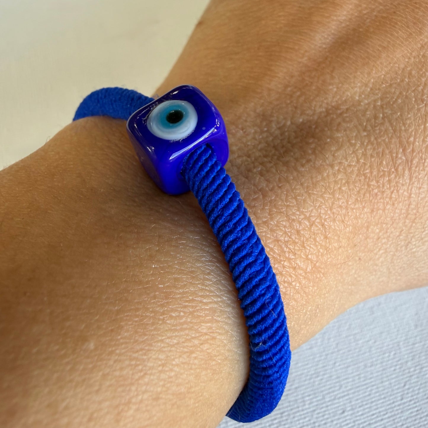 Murano Glass Evil Eye Adjustable Bracelet – Royal Blue