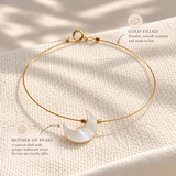 Mother of Pearl Crescent Moon Bracelet | Minimalist Handmade Jewelry