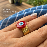 Red Murano Evil Eye Ring