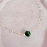 Heart Chakra Gold Necklace with Jade
