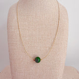 Heart Chakra Gold Necklace with Jade