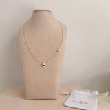 Drop Evil Eye with pearl  Necklace