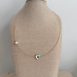 Heart with pearls and lucky eye Necklace