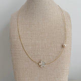 Flower with pearl  Necklace