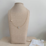 Heart with pearl  Necklace