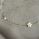 Star with pearl  Necklace