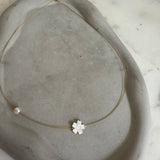Flower with pearl  Necklace