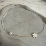 Flower with pearl  Necklace