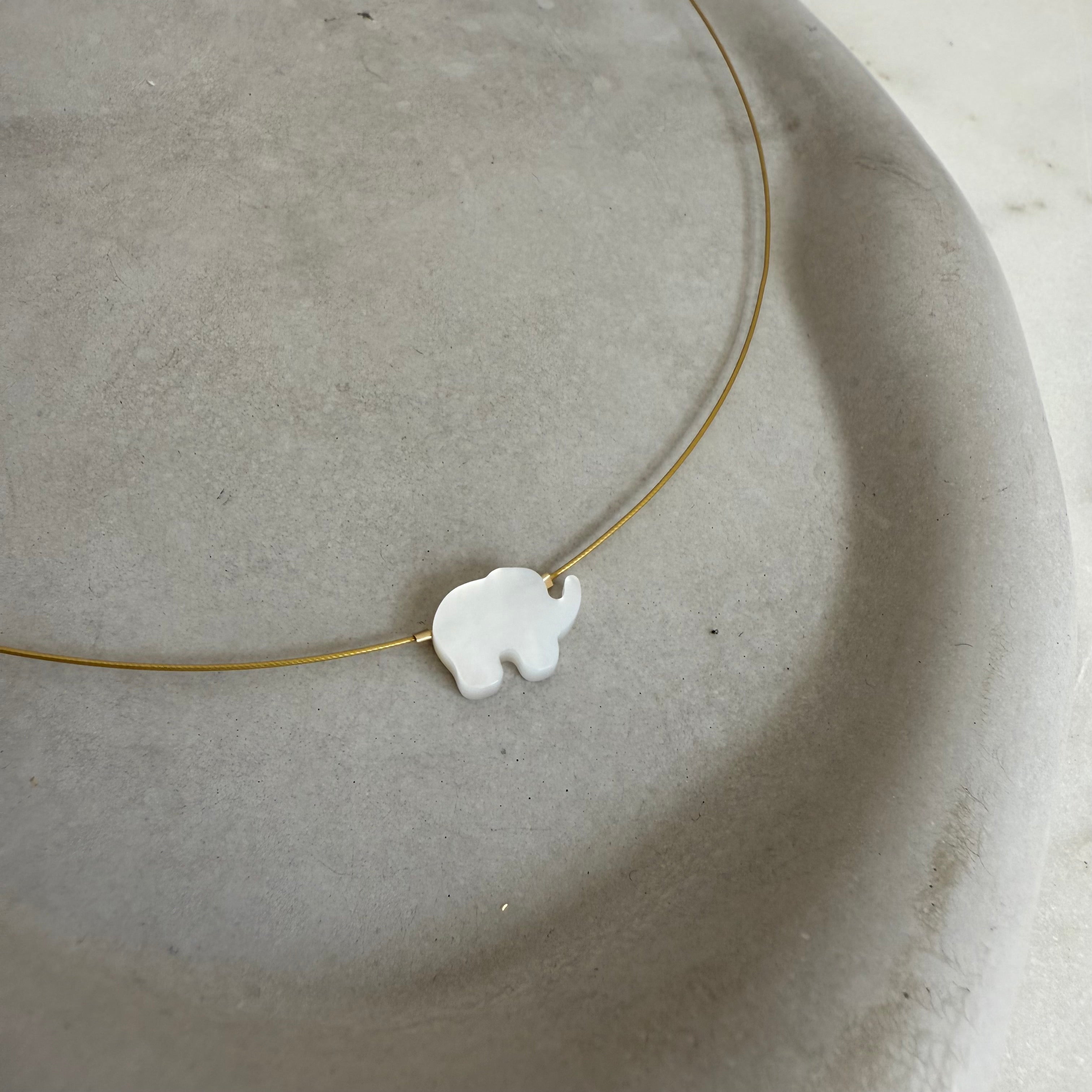 Elephant and Pearl Necklace