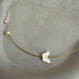 Butterfly pendant choker