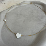 Heart with pearl  Necklace