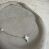 Cross with pearl  Necklace