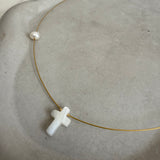 Cross with pearl  Necklace
